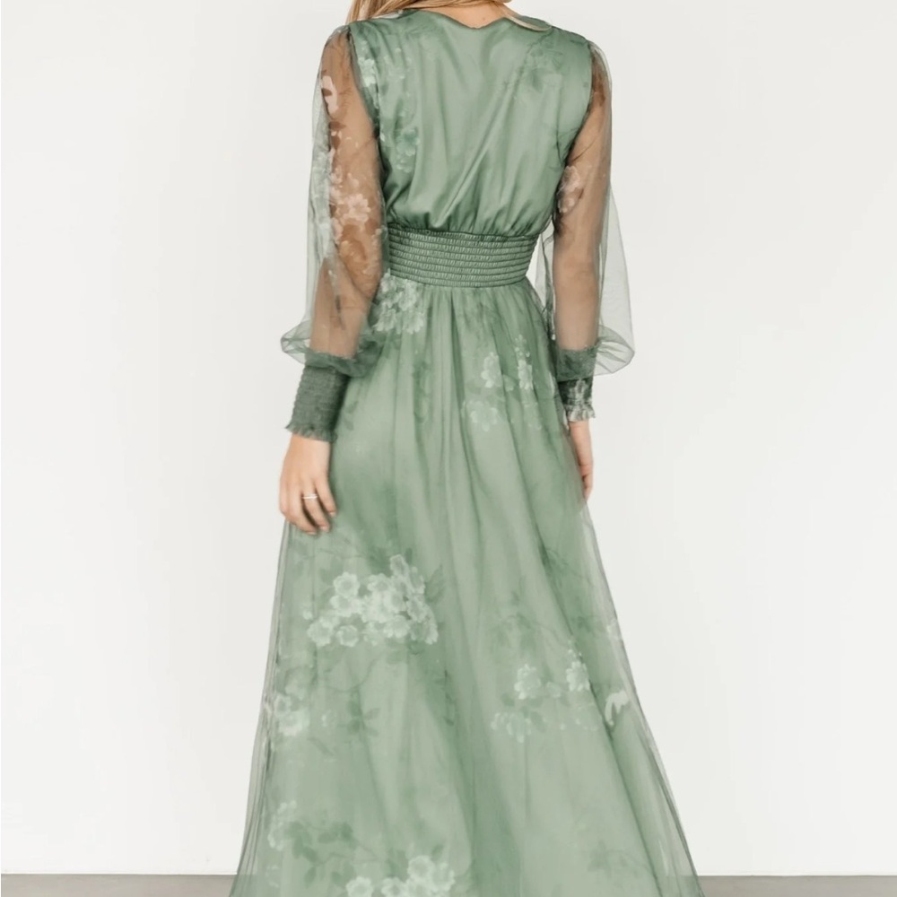 Baltic Born Sage Green Floral Long Sleeve Dress - Picture 4 of 11